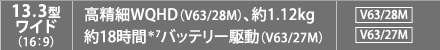 13.3^Ch@WQHD(V63/28M)A1.12kg@18ԁ7obe[쓮(V63/27M)@V63f