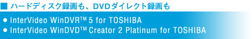 n[hfBXN^ADVD_CNg^@InterVideo WinDVR(TM) 5 for TOSHIBA InterVideo WinDVD(TM) Creator 2 Platinum for TOSHIBA