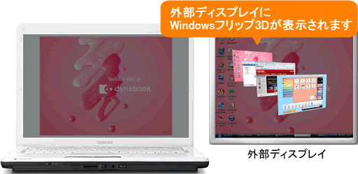 外部ディスプレイを接続して デスクトップ領域を増やしたときにwindows R フリップ3dを外部ディスプレイに表示する方法 Windows Vista R Dynabook Comサポート情報 外部ディスプレイを接続して デスクトップ領域を増やしたときにwindows R フリップ3dを外部ディスプレイに表示する方法 Windows Vista R Dynabook Comサポート情報