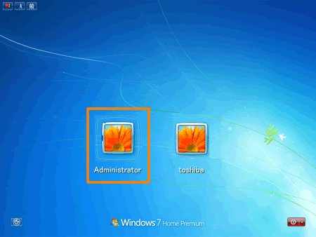 windows7 トップ セットアップ administrator