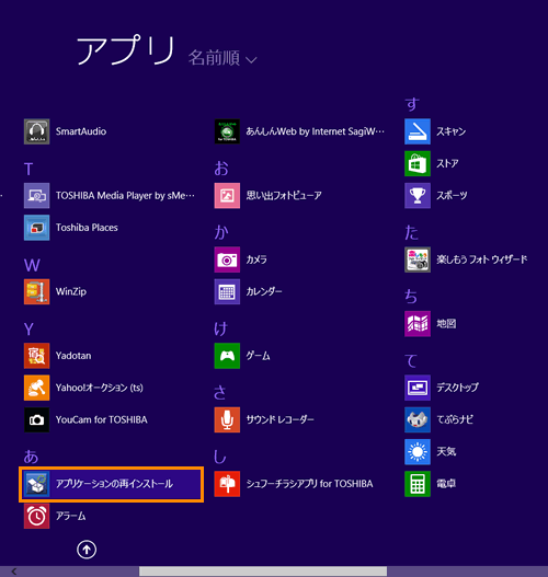 windows8 東芝 トップ 再セットアップ