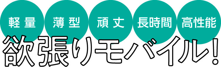 軽量・薄型・頑丈・長時間・高性能「欲張りモバイル!」