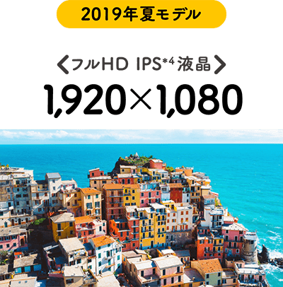 2019年夏モデル フルHD IPS*2液晶 1,920×1,080
