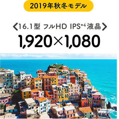2019年夏モデル フルHD IPS＊2液晶 1,920×1,080