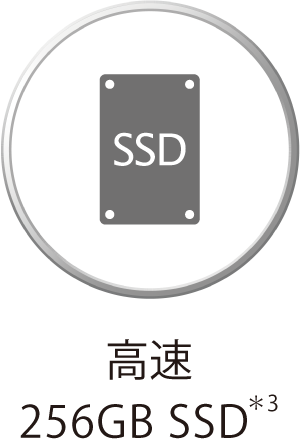 高速256GB SSD＊3