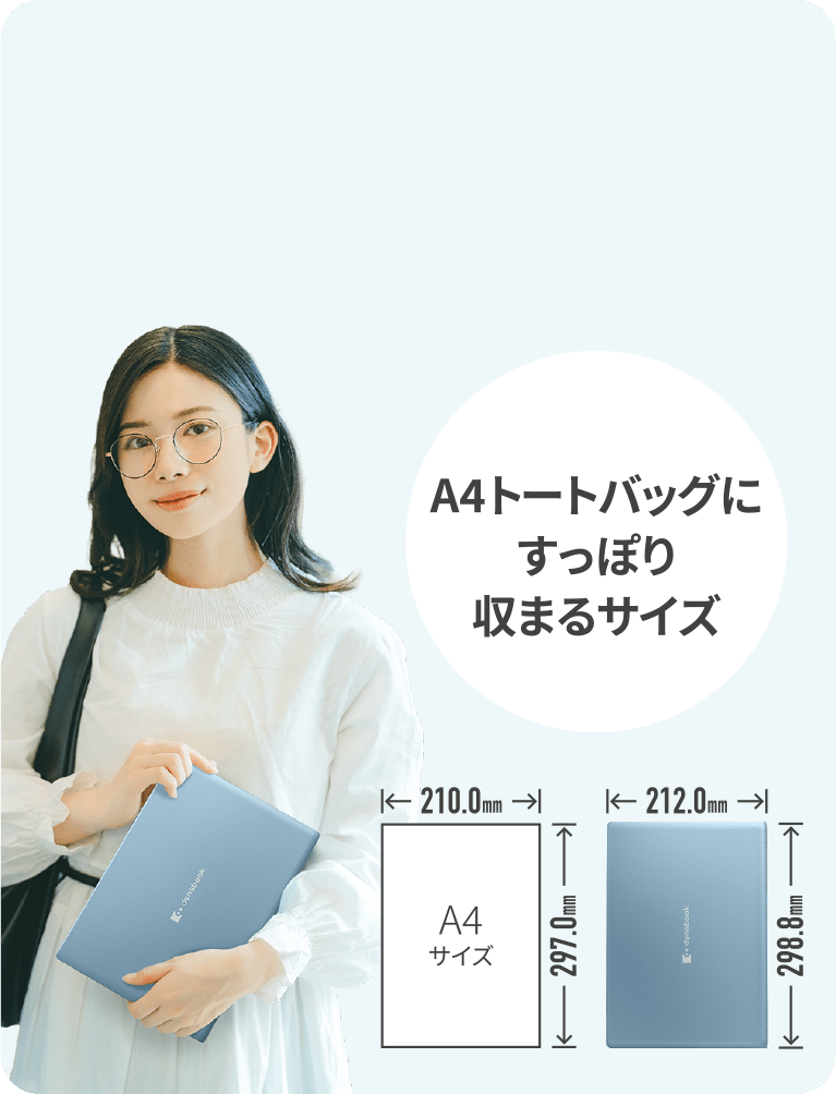 A4トートバッグにすっぽり収まるサイズ