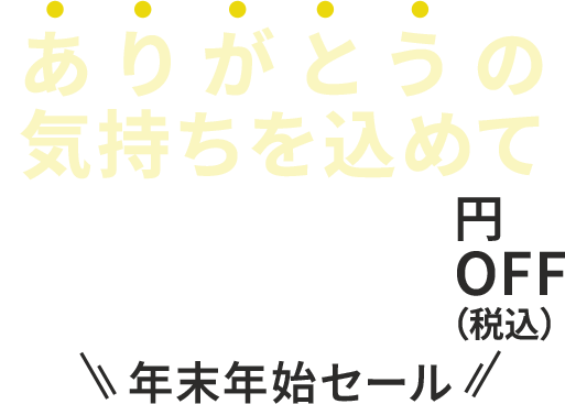 年末年始セール ありがとうの気持ちを込めて 6,600円OFF（税込）