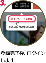 3.登録完了後、ログインします
