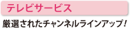 テレビサービス　厳選されたチャンネルラインアップ!