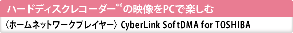 ハードディスクレコーダー＊6の映像をPCで楽しむ〈ホームネットワークプレイヤー〉CyberLink SoftDMA for TOSHIBA