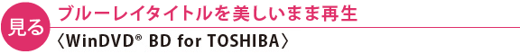 【見る】ブルーレイタイトルを美しいまま再生〈WinDVD® BD for TOSHIBA〉