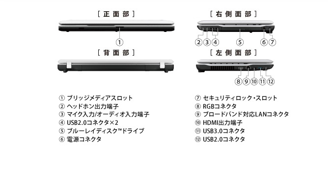 dynabook Satellite T551/W5 2011春モデル Webオリジナル ハードウェア