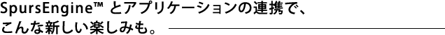 SpursEngine(TM) とアプリケーションの連携で、 こんな新しい楽しみも。