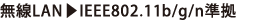 無線LAN→IEEE802.11a/b/g/n準拠