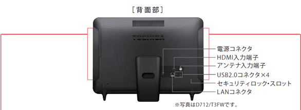 dynabook REGZA PC D712 2012夏モデル Webオリジナル ハードウェア仕様
