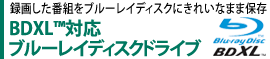 録画した番組をブルーレイディスクにきれいなまま保存　BDXL(TM)対応ブルーレイディスクドライブ