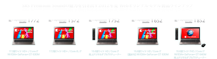 SRS Premium Soundの魅力を引き出す2012年夏 Webオリジナルモデル 製品ラインアップ