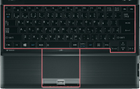 薄型タイルキーボードとジェスチャーコントロール付き大型タッチパッド