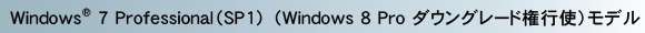 Windows(R) 7 Professional(SP1) (Windows 8 Pro ダウングレード権行使）モデル