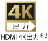 HDMI 4K出力＊2