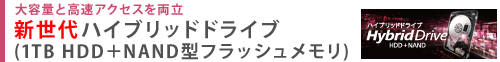 大容量と高速アクセスを両立 新世代ハイブリッドドライブ(1TB HDD+NAND型フラッシュメモリ)