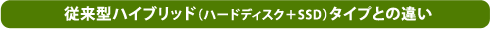 従来型ハイブリッド（ハードディスク＋SSD）タイプとの違い