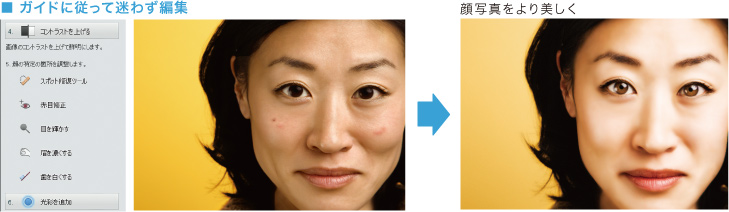 ■ガイドに従って迷わず編集