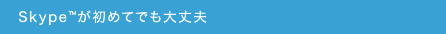 Skype™が初めてでも大丈夫