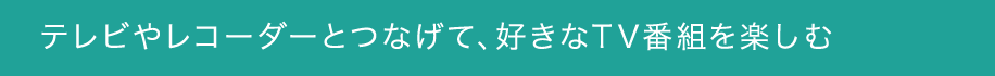 テレビやレコーダーとつなげて、好きなTV番組を楽しむ