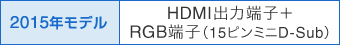 2015年モデル　HDMI出力端子+RGB端子（15ピン ミニD-Sub）