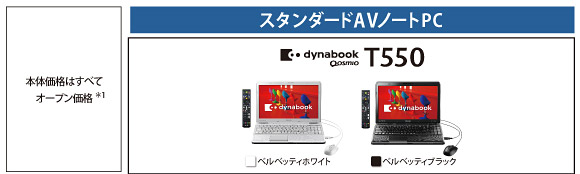 スタンダードAVノートPC dynabook Qosmio T550 トップページ