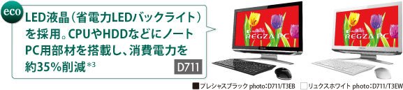 液晶一体型AVPC dynabook REGZA PC D731・D711 トップページ