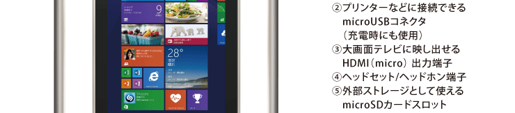 Windows タブレット dynabook Tab VT484 ＜インターフェース/オプション＞