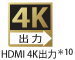 HDMI 4K出力＊10