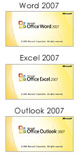Word 2007、Excel 2007、Outlook 2007