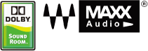 DOLBYマーク、MaxxAudio(R)ロゴ