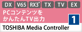 PCコンテンツをかんたんTV出力　TOSHIBA Media Controller[DX][V65][RX3＊][TX][TV][EX]　【1】