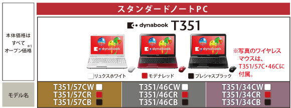 東芝　ノートパソコン T351/57CW