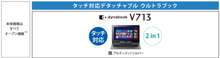 タッチ対応デタッチャブルウルトラブック dynabook V713 トップページ