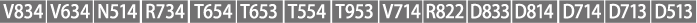 [V834][V634][N514][R734][T654][T653][T554][T953][V714][R822][D833][D814][D714][D713]