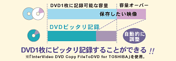 DVD1枚にピッタリ記録することができる！！
