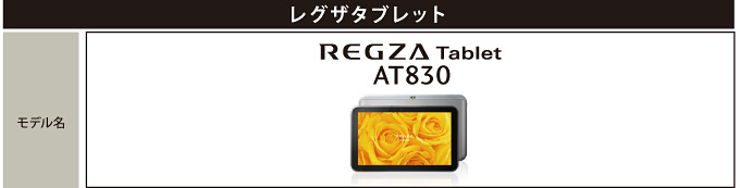 タブレット REGZA Tablet AT830 トップページ