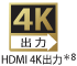 HDMI 4K出力＊8