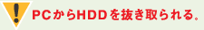 PCからHDDを抜き取られる。