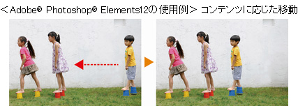 ＜Adobe(R) Photoshop(R) Elements12の使用例＞ コンテンツに応じた移動