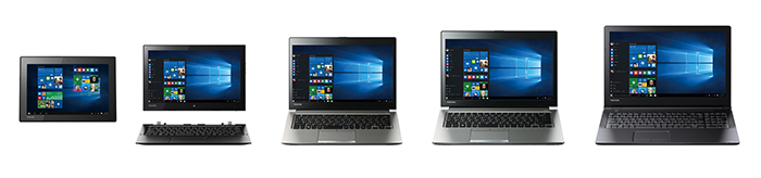 Windows 10 Pro を搭載した法人向けタブレットとノートPC
