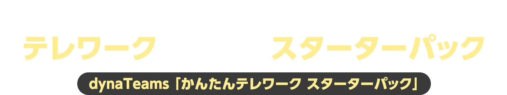 PCを知り尽くしたDynabookが提案するテレワークのためのスターターパック dynaTeams 「かんたんテレワーク スターターパック」