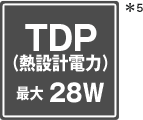 TDP（熱設計電力）最大28W