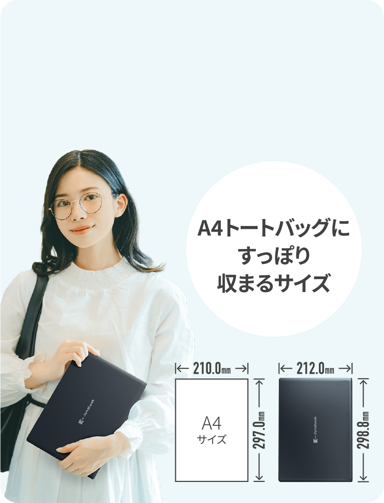 A4トートバッグにすっぽり収まるサイズ