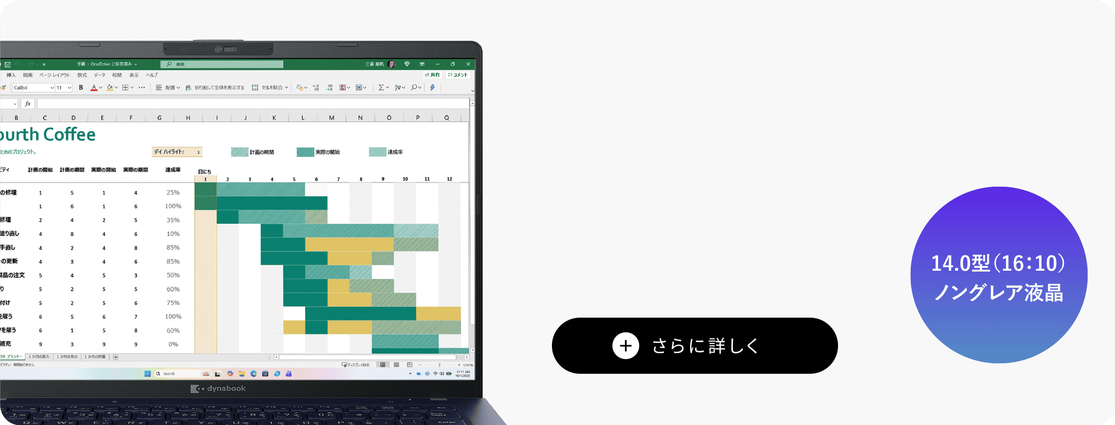 14.0型（16：10）ノングレア液晶